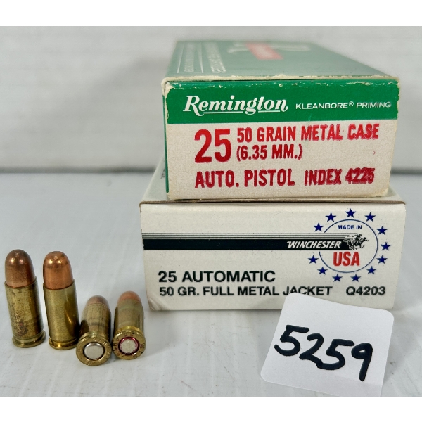 AMMO: 94X .25 ACP 50GR. FMJ 
