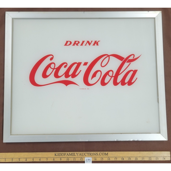 DRINK COCA-COLA - FRAMED PLASTIC SIGN