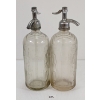 Image 2 : LOT OF 2 - SCHULTZ CARBONIC - CLEAR PANELLED W/ MOULDINGS - SELTZER BOTTLES