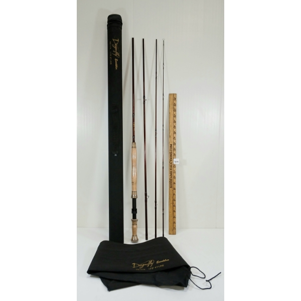 DRAGONFLY EXCALIBUR #7 FISHING ROD W/ CASE - AS NEW 