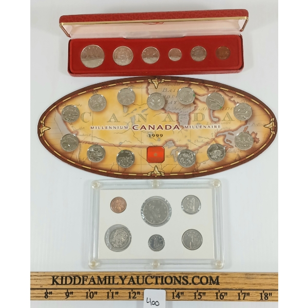 LOT OF 3 - 1968-1999 CDN UNCIRCULATED PROOF SETS - INCL MILLENIUM