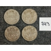 Image 1 : LOT OF 4 - 1944 CDN 50 CENT SILVER COINS