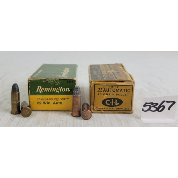 AMMO: 100X REMINGTON & CIL .22AUTO - 45GR