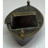Image 3 : ENGLISH VICTORIAN BRASS (?) GREASE OR TALLOW POT W/ SPLIT SWIVEL LID