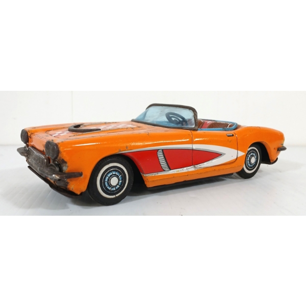 BANDAI TIN LITHO CHEVROLET CORVETTE FRICTION CAR