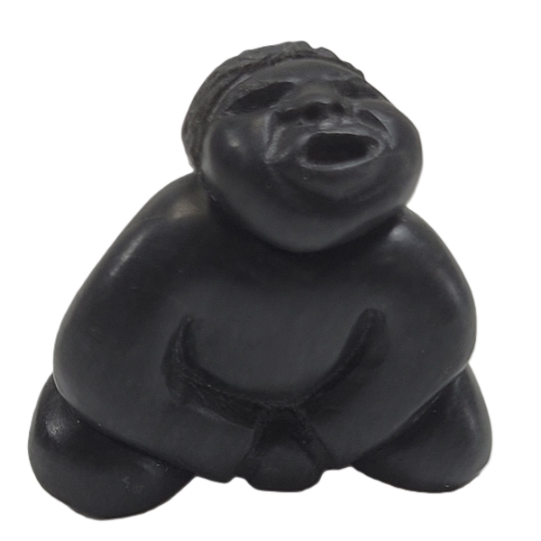 SITTING MAN BY SILAS KAYAKJUAK(1956 - 2024) - STONE 