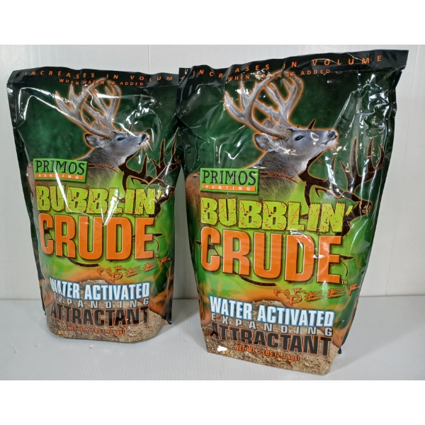 LOT OF 2 - PRIMOS BUBBLIN' CRUDE WATER ACTIVATED DEER ATTRACTANT