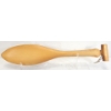 Image 4 : CARVED CEDAR MINI PADDLE W/ WOLF HEAD ANTLER INLAY