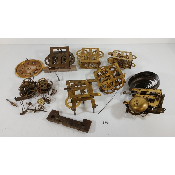 LOT OF 6 - CLOCK MOVEMENTS - INCL SESSIONS & WATERBURY