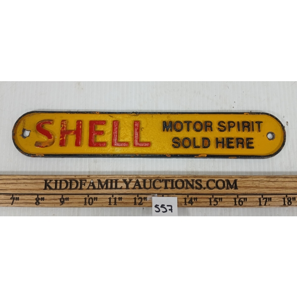 SHELL MOTOR SPIRIT SOLD HERE CAST PLAQUE