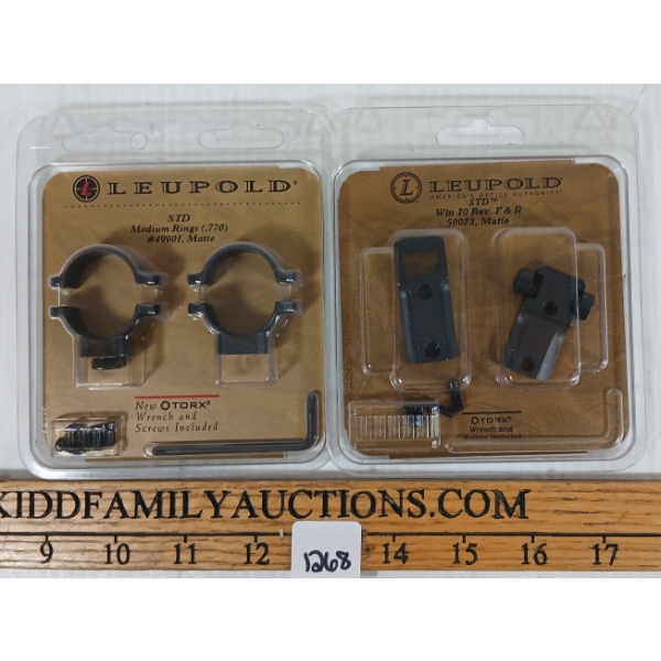 LOT OF 2 - LEUPOLD MEDIUM STD RINGS & BASES - FOR WINCHESTER MODEL 70