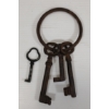 Image 2 : LOT OF 3 - CAST IRON SKELETON KEYS W/ RING & BICYCLE SEARCH LIGHT, ETC.