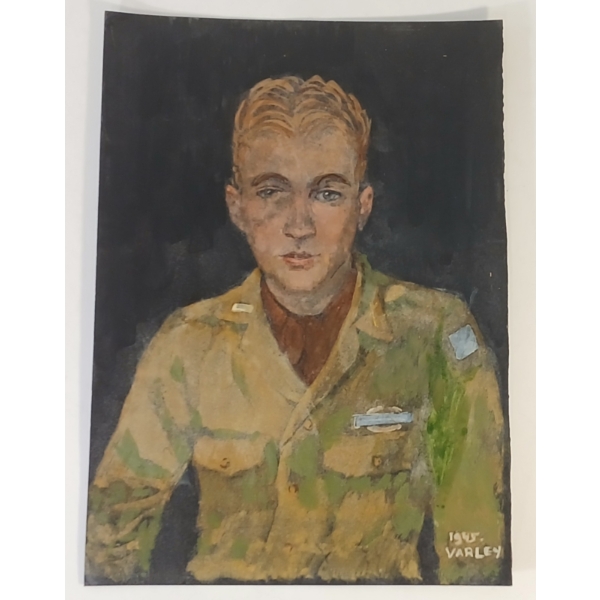 1945 SOLDIER PORTRAIT BY VARLEY - ACRYLIC ON PAPER