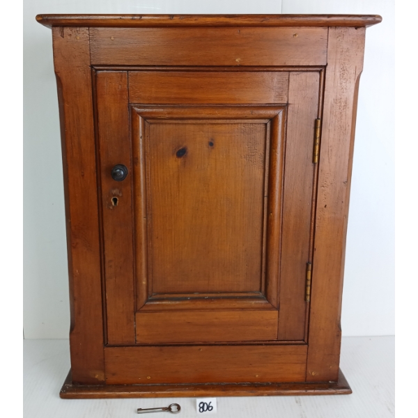PINE WALL CABINET W/ KEY