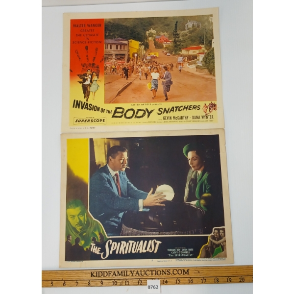 LOT OF 2 - 1948 "THE SPIRITUALIST" & 1956 "INVASION OF THE BODY SNATCHERS" STUDIO CARDS