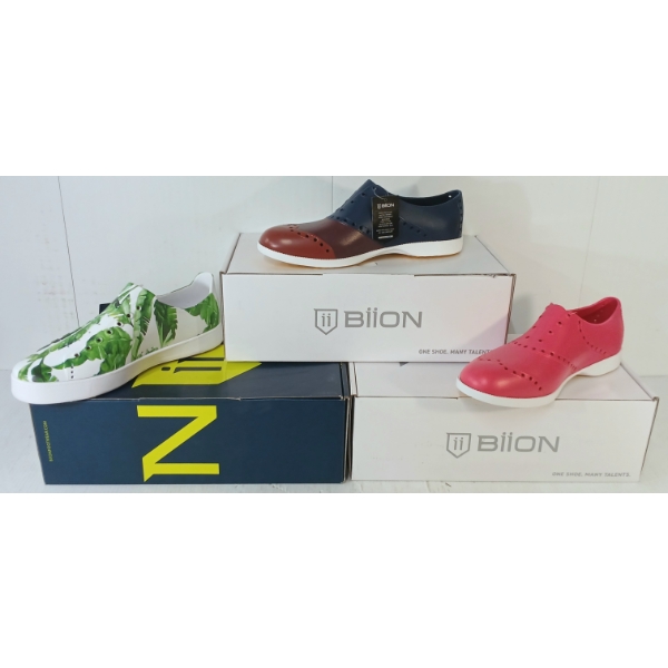 LOT OF 3 - BIION SHOES - FT THE TRAINER, THE BRIGHTS & WINGTIPS STYLES