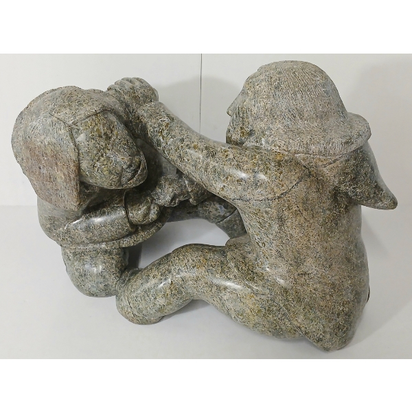 "WRESTLERS" BY KELLY PISHUKTIE (PRS CDN ARTIST) - STONE