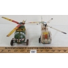 Image 3 : LOT OF 2 - TIN FRICTION & WIND UP ARMY & HIGHWAY PATROL HELICOPTERS