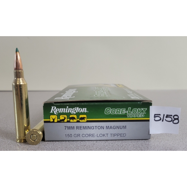 AMMO: 20X REMINGTON 7MM REM MAG - 150GR - CORE-LOKT TIPPED - PT