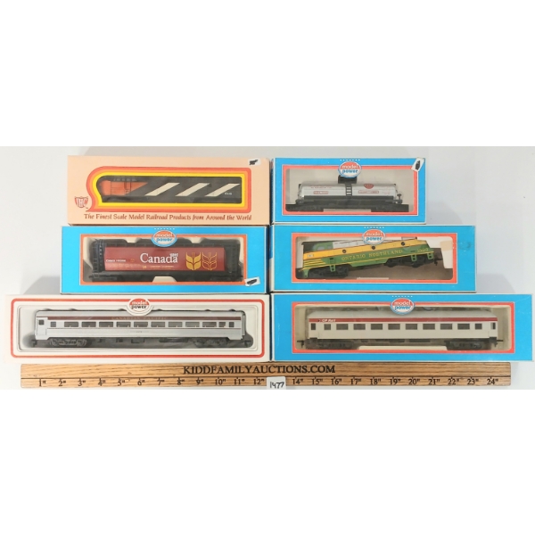 LOT OF 6 - IHC & MODEL POWER HO SCALE MODEL TRAINS - ONTARIO NORTHLAND, CP, GULF, ETC