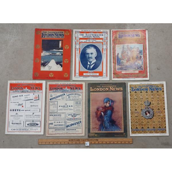LOT OF 7 - 1925 - 1960 THE ILLUSTRATED LONDON NEWS MAGAZINES