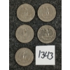 Image 1 : LOT OF 5 - U.S. 25 CENT COINS - 1965 TO 1973