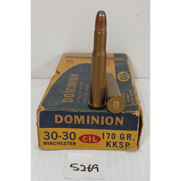 AMMO: 20X DOMINION .30-30 WIN - 170GR - KKSP