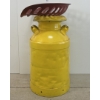 Image 2 : REPURPOSED MILK CAN W/ IMPLEMENT SEAT - WHITE ROSE FACE DECAL