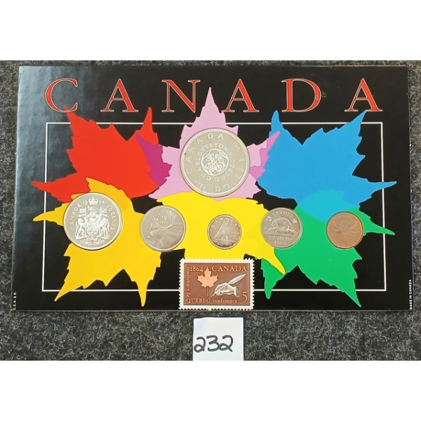 1964 CDN COIN & STAMP SET