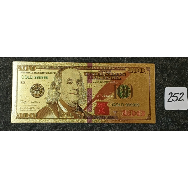 2009-A U.S. $100 BANKNOTE - 24K GOLD LEAF