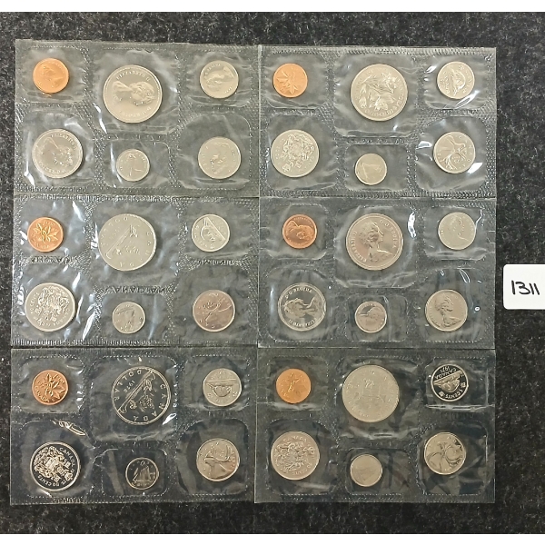 LOT OF 6 - 1968-1979 CDN UNCIRCULATED PROOF SETS