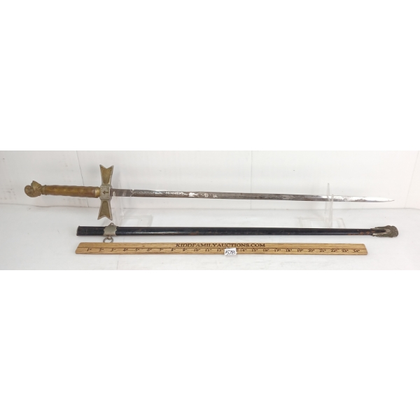 FRETERNAL CEREMOIAL SWORD W/ SCABBARD