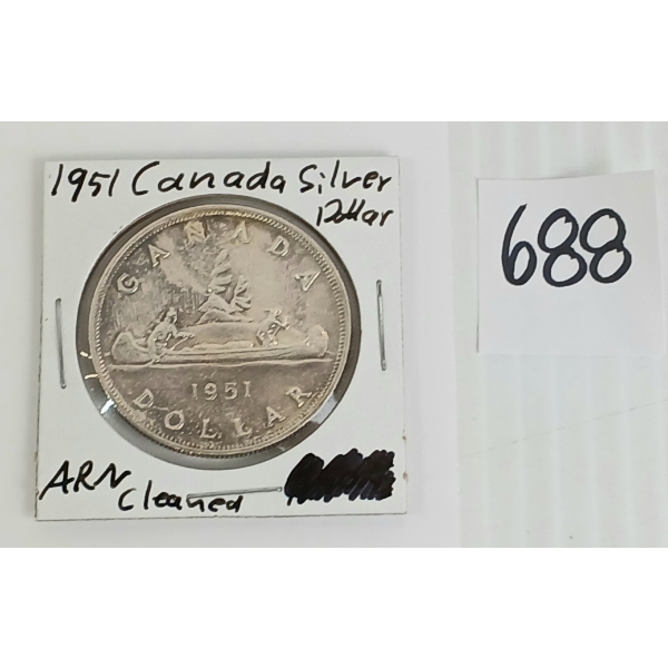 1951 CDN SILVER DOLLAR COIN