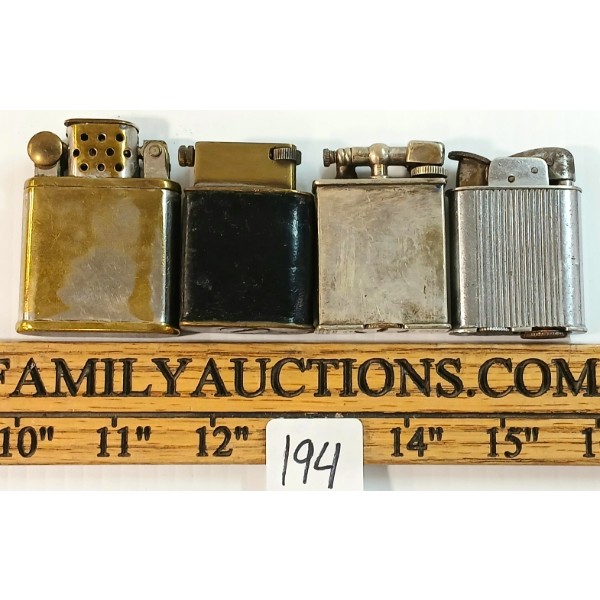 LOT OF 4 - VINTAGE LIGHTERS - INCL PARKER BEACON & EVANS - MID 20TH CENTURY