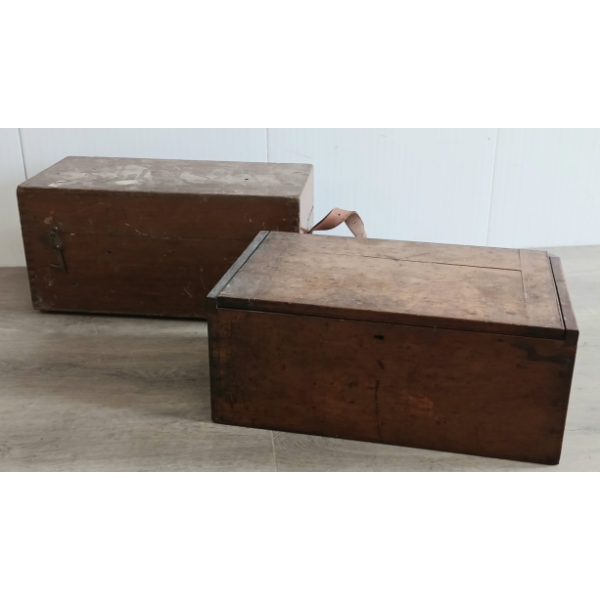 LOT OF 2 - MISC SCIENTIFIC INSTRUMENT CASES - C. VICTORIAN ERA
