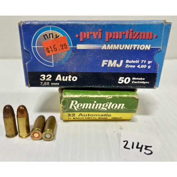 AMMO: 79X REM & PPU .32 ACP - 71 GR FMJ
