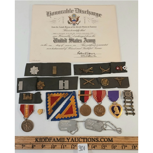 POST WWII PFC BARRY A. SPANJAARD U.S.A.R. FILE - INCL MEDALS & PAPERWORK
