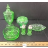 Image 3 : LOT OF 6 - ASSORTED URANIUM DEPRESSION GLASS PCS