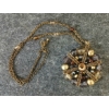 Image 3 : SAQ DARK GOLD TONE RHINESTONE PENDANT NECKLACE