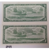 Image 2 : LOT OF 2 - 1954 CDN $1 UNCIRCULATED BANKNOTES - SEQUENTIAL