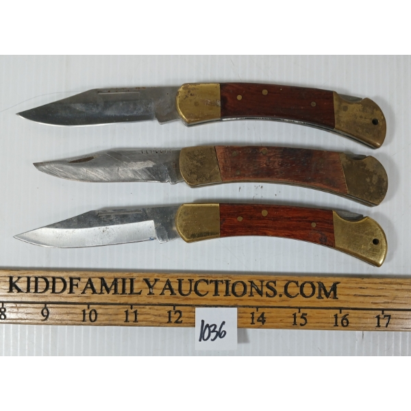 LOT OF 3 - FOLDING KNIVES