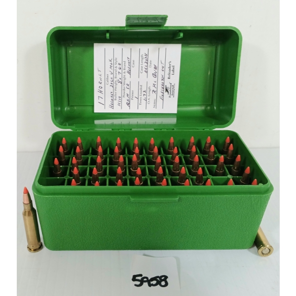 AMMO: 49X HORNADY .17 HORNET - 20GR - V-MAX - RELOADS