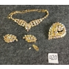 Image 1 : LOT OF 3 - SHERMAN RHINESTONE BROOCH, NECKLACE & CLIP ON EARRINGS