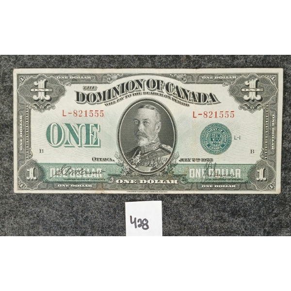 1923 DOMINION OF CANADA $1 BANKNOTE