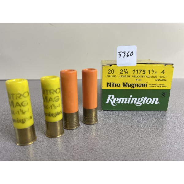 AMMO: 25X MIXED 20 GA 2-3/4IN 1-1/8OZ NO4 SHOT