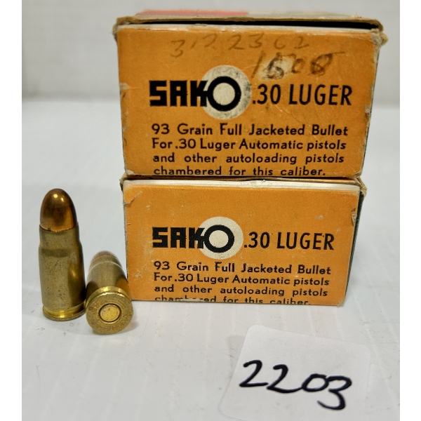 AMMO: 50X SAKO .30 LUGER - 93 GR FMJ