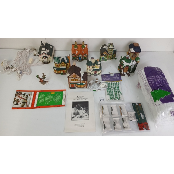 JOB LOT - HOLIDAY COLLECTIONS PORCELAIN HOMES & ACCESSORIES - INCL CHURCH, GROCERY STORE, ETC