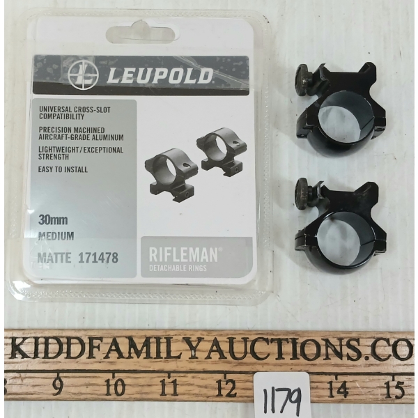 LOT OF 2 - LEUPOLD UNIVERSAL CROSS-SLOT RINGS & MISC RINGS