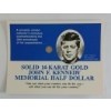 Image 1 : SOLID 14K GOLD JOHN F. KENNEDY MEMORIAL HALF DOLLAR