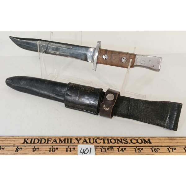 WWI 1907 ROSS RIFLE BAYONET W/ SCABBARD & FROG